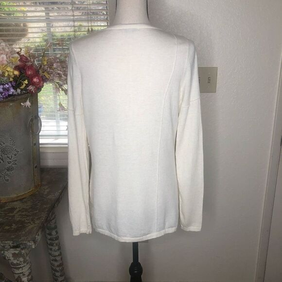 Toad & Co Soft Oatmeal Wool Blend Lagenlook, Light Academia Cardigan Sweater SzS - Picture 6 of 13